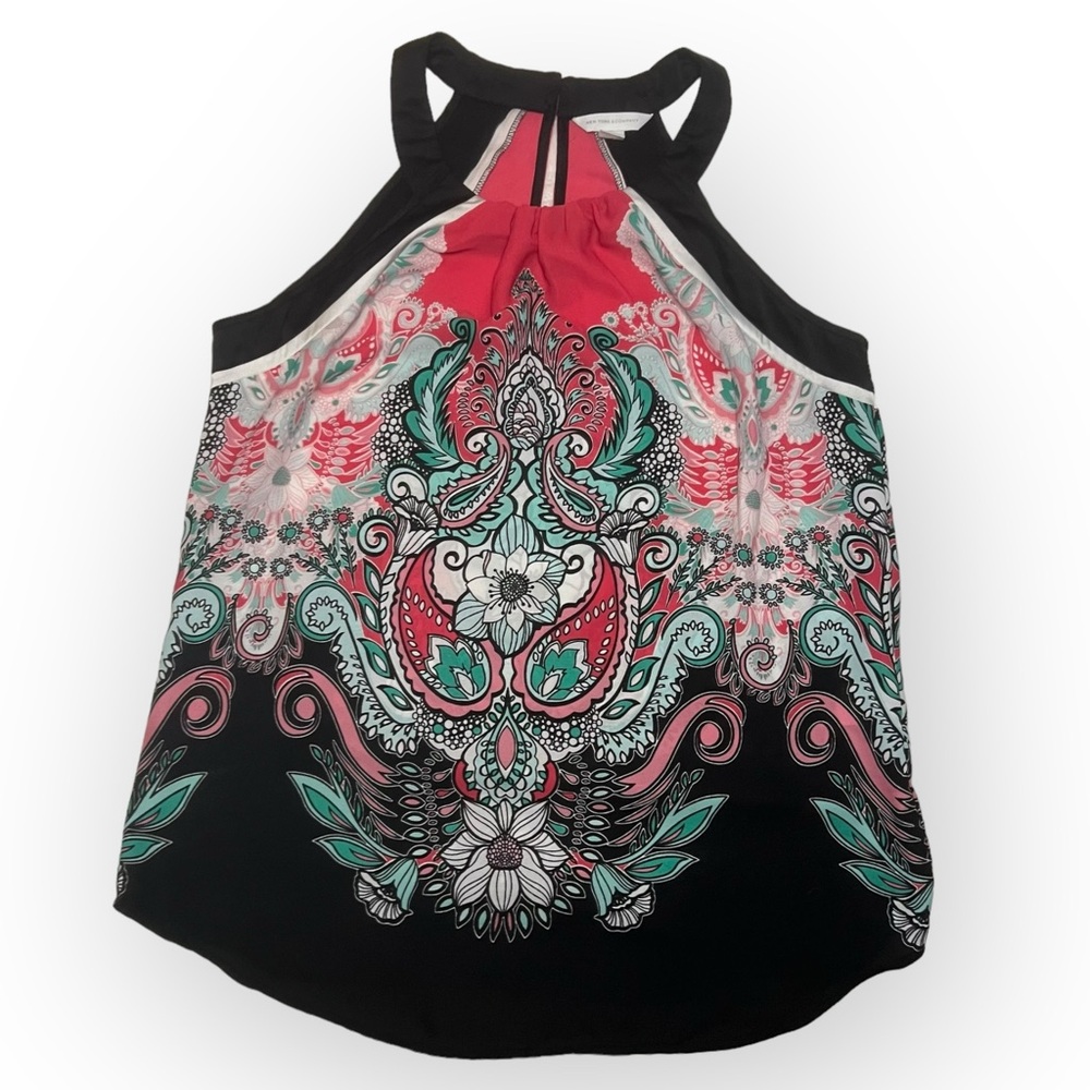 New York and Company 7 Paisley Strapless Halter Top Size XS